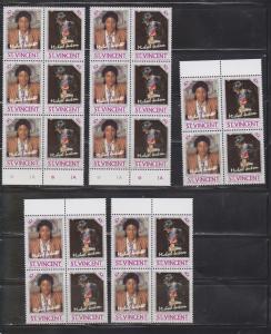 St Vincent Wholesale Lot Of MNH Michael Jackson Stamps Catalogue Value $105 +