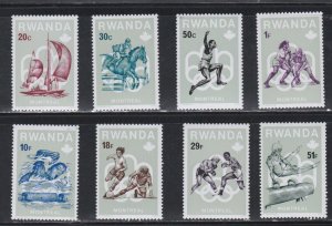 Rwanda # 738-745, Montreal Summer Olympics, Mint NH, 1/2 Cat