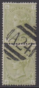 SG 153 4d sage-green plate 15 vertical pair. Very fine used with a single...