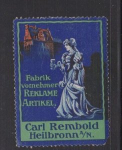 German Advertising Stamp Carl Rembold Factory for Advertising Items Heilbronn MH