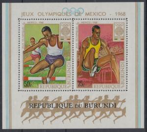 XG-F492 OLYMPIC GAMES - Burundi, 1968 Mexico '68, Athletics MNH Sheet