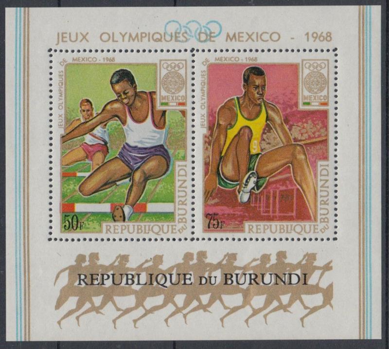 XG-F492 OLYMPIC GAMES - Burundi, 1968 Mexico '68, Athletics MNH Sheet