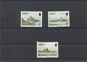 Jersey 1978 - Europa: Monuments - Castles From Paintings  - SG 187- 189 - MNH