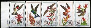 US #2646a Booklet Pane Hummingbirds Plate# tab