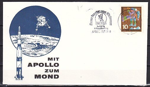 Germany, 1971 issue. 31/JAN/71 Cachet for Apollo Program on Cover. ^