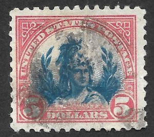 Doyle's_Stamps: Used 1923 $5.00 Lady Liberty XF (b)