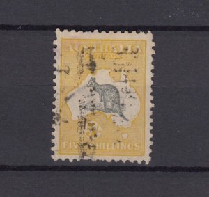 Australia 1915/28 5/- Grey Yellow Roo SG42 Fine Used BP3127