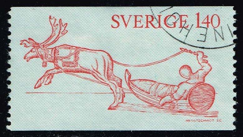 Sweden #751B Reindeer Pulling Lapplander; Used (0.25)