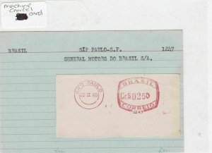 Brazil  machine cancel  stamp card Ref 9049