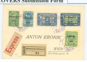 Austria  1921 Semipostals registered