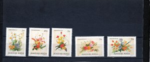 HUNGARY 1989 FLORA/FLOWERS SET OF 5 STAMPS MNH