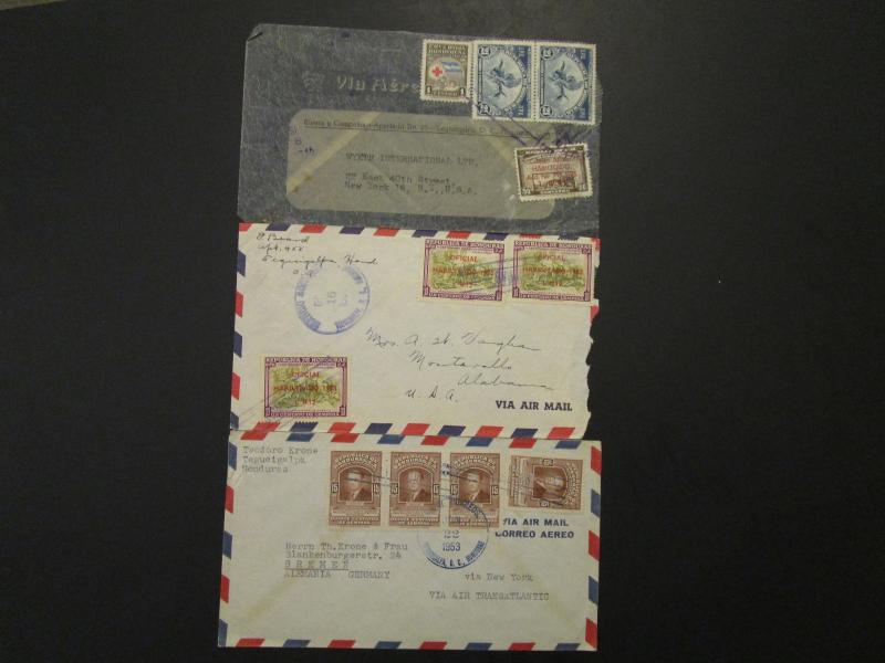 Honduras - 6 1940s / 1950s Airmail Covers - M112