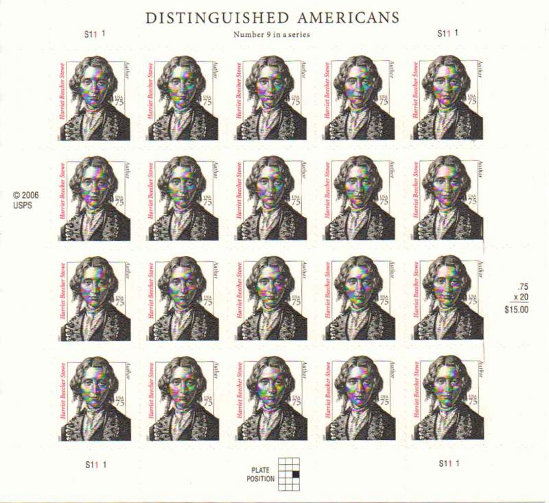 US 3430 - 75¢ Harriet Beecher Stowe Unused