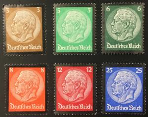 (BJ Stamps) GERMANY, #436-441, 1934, set of 6, FVF, OG, MNH. CV $127.00