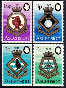 Ascension 1972 Royal Navy Crests Complete Mint MNH Set SG 154-157