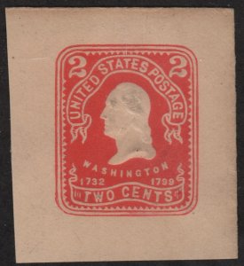 SC#U395 2¢ Washington Cut Square: Full Corner (1904) Unused