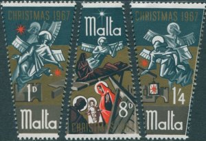 Malta 1967 SG393-395 Christmas set MNH