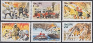 NAURU Sc # 502-7 CPL MNH FIREFIGHTING