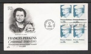 US #1821 Frances Perkins FDC