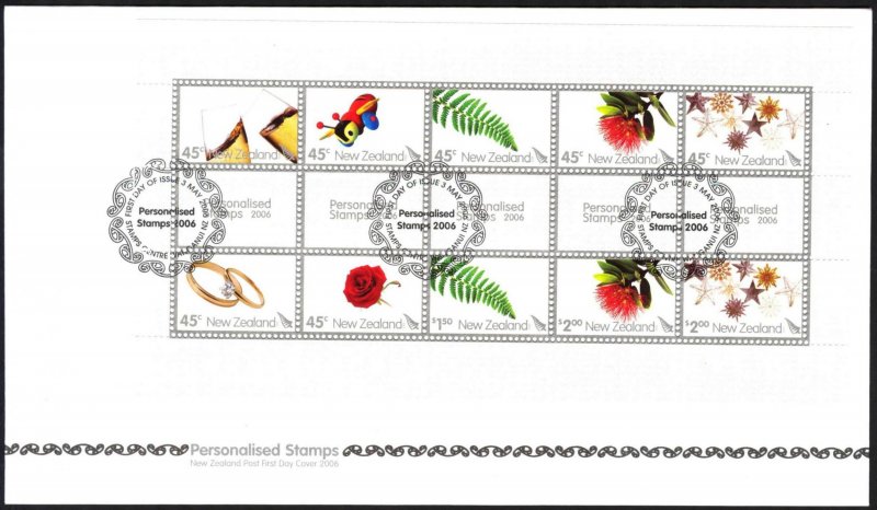 New Zealand 2006 Greetings Personalised Stamps FDC