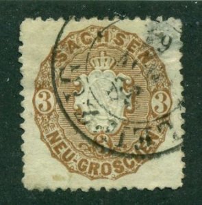 Saxony 1863 #19a U SCV (2024) = $9.50