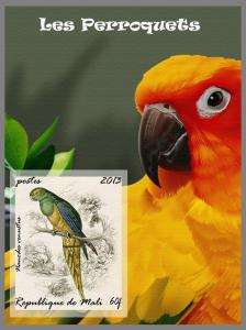 MALI SHEET IMPERF BIRDS PARROTS