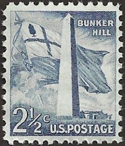 U.S.#1034 Bunker Hill 2 1/2c Single, MNH.