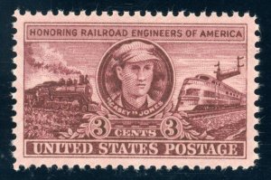 US Stamp #993 Railroad Engineers 3c - PSE Cert - Superb 98 - MNH - SMQ $70.00