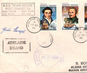 BRITISH ANTARCTIC TERRITORY Signed 1974 Cover Argentine JOINT DECLARATION ZT136