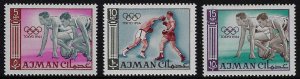 Ajman #27-29 MNH; short set of 3 - Tokyo 1964 Summer Olympic Games (1965)