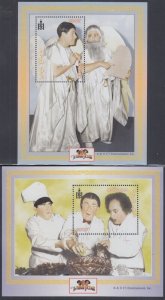 MONGOLIA Sc #2491-2 CPL MNH SET of 2 S/S  - THE THREE STOOGES