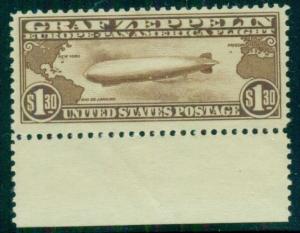 US #C14 $1.30 Zeppelin, Margin Single, og, NH VF+, PSE certificate