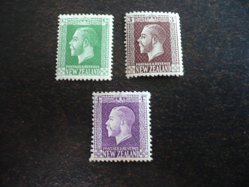 Stamps - New Zealand - Scott# 144, 151, 164 - Mint Hinged 3 Stamps