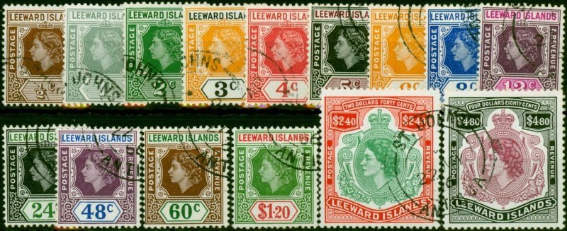 Leeward Islands 1954 Set of 15 SG126-140 V.F.U 