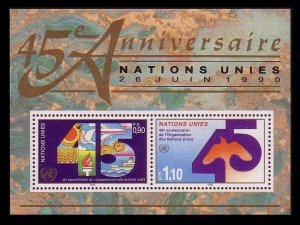 UN Geneva 45th Anniversary of UNO MS 1990 MNH SG#G190