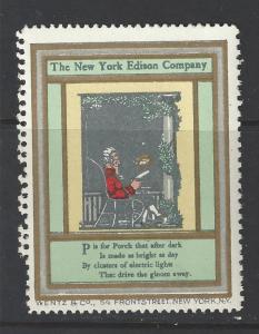 Early 1900s NY Edison Electrical Co Promotional Poster Stamp - Many Diff (AV126)