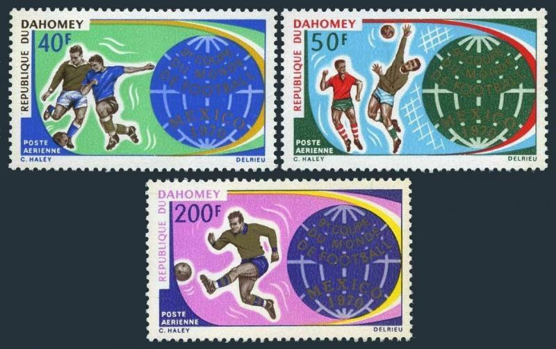 Dahomey C121-C123,MNH.Michel 414-416. World Soccer Cup Mexico-1970.