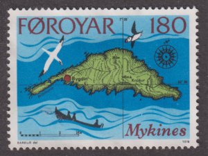 Faroe Islands 35 Mykines Island Map 1978