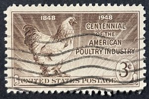 US #968 Used F/VF - 3c Centennial American Poultry Industry 1948 [B26.4.3]