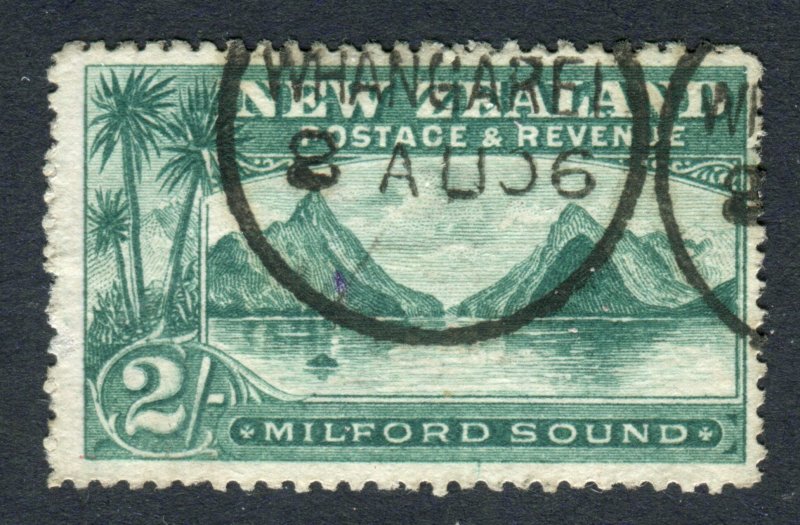 New Zealand 1902. 2s blue green. Used. P14. SG328a. WHANGAREI cancel.