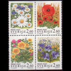 SWEDEN 1993 - Scott# 2013-6 Flowers Set of 4 LH