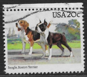 US #2098 20c Dogs - Beagle, Boston Terrier