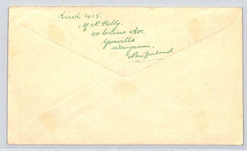 NEW ZEALAND Air Mail FIRST FLIGHT GB via AUSTRALIA Wanganui Westgate 1938 ZC189 