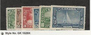 Canada, Postage Stamp, #211-216 Mint Hinged, 1935, JFZ