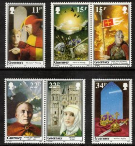 GUERNSEY 1987 William the Conqueror; Scott 356-61, SG 404-09; MNH