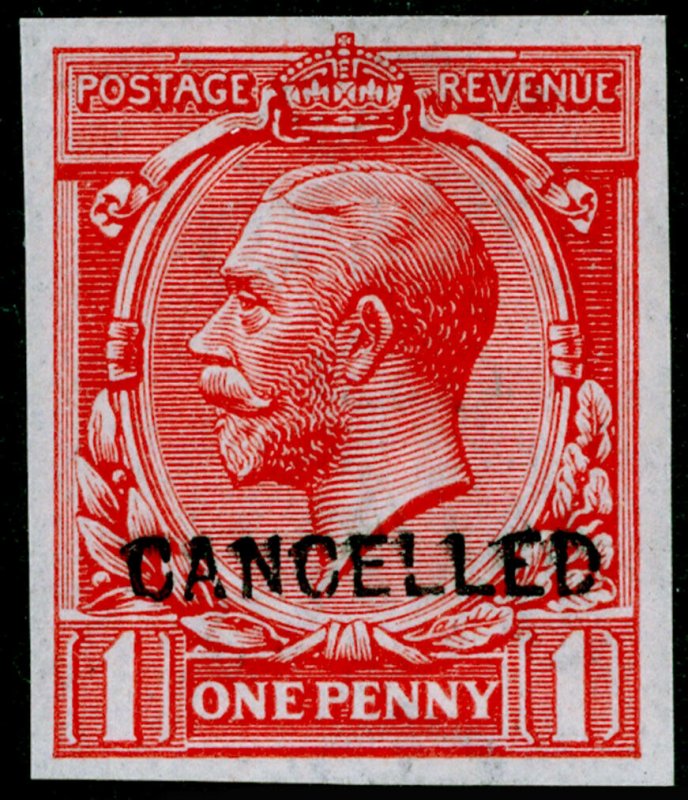 SG357 SPEC N16(3)x, 1d scarlet, NH MINT. Cat £90+. 'CANCELLED'.