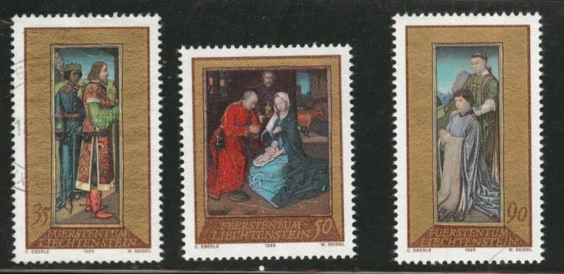 LIECHTENSTEIN Scott 918-920 mixed 1989 stamp set CV$2.15