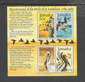 BIRDS - JAMAICA #598a AUDUBON S/S MNH