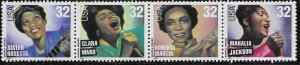 US #3216-19 used strip of 4. Gospel  Singers