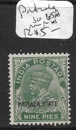 INDIA PATIALA (P2609B) KGV 9P SG 65A  MNH